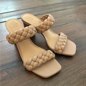 A New Day Tan Braided Square-Toe Sandals